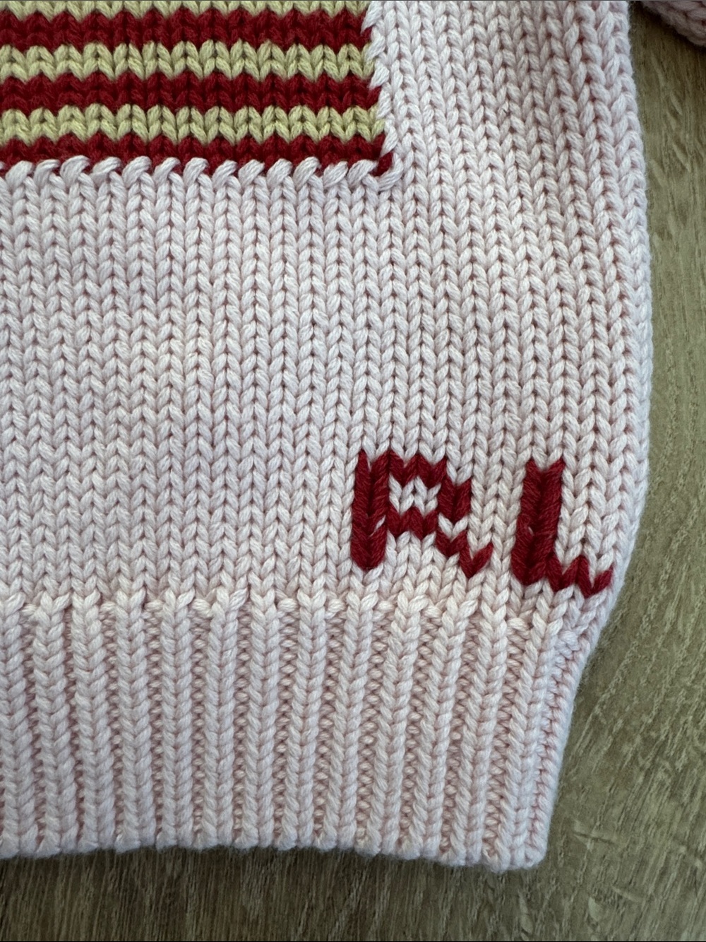 Ralph Lauren Light Pink Knit American Flag Baby sweater - Picture 3 of 4